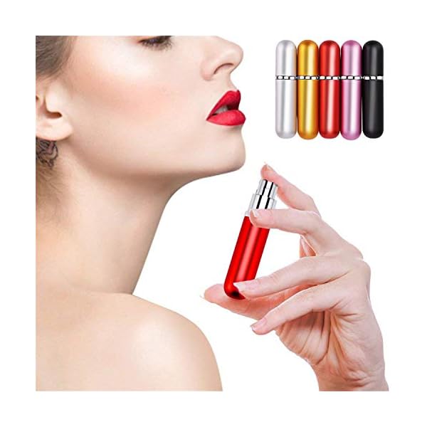 Perfume-Atomiser-Bottles-Scoolr-5-Pieces-Perfume-Atomisers-Refillable-Perfume-Atomizer-Mini-Perfume-Bottles-Travel-Fragrance-Empty-Spray-Bottle-with-Funnel-Pipette-Pink-Flannelette-Bag-6ml Perfume Atomiser Bottles, Scoolr 5 Pieces Perfume Atomisers Refillable Perfume Atomizer Mini Perfume Bottles Travel…