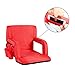 Portable Stadium Seat Chair, Sportneer Reclining Seat for Bleachers with Padded Cushion Shoulder Straps, Red, 2 Pack