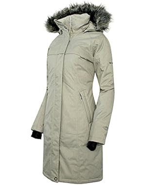 Women's Flurry Run Down Long Omni Heat Jacket Coat Hooded Parka