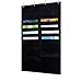 Godery Folder Pocket Chart (Black), Cascading Wall Organizer for School, Classroom, Home or Office Use, 20 Pocket Chart Hanging Wall Organizer with 4 Hangers