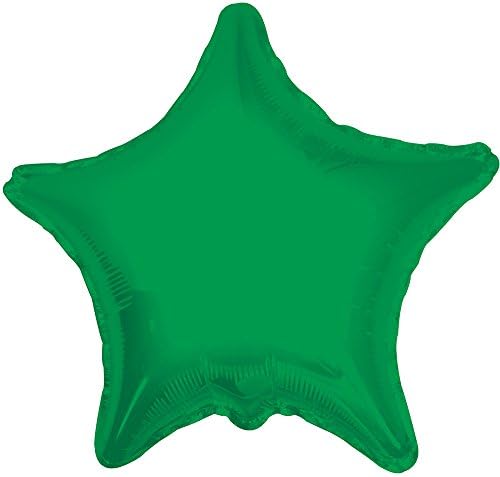 9" Emerald Green Star Shaped Mylar Balloons in a Bulk 50 Pack