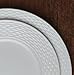 Melange 40-Piece Porcelain Dinnerware Set (Nantucket Weave) | Service for 8 | Microwave, Dishwasher & Oven Safe | Dinner Plate, Salad Plate, Soup Bowl, Cup & Saucer (8 Each)
