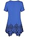 Short Sleeve Tunic Tops For Leggings For Women,Laksmi Floral Print Asymmetrical Hem Casual Flow Tee Shirts ,RoyalBlue XX-Large