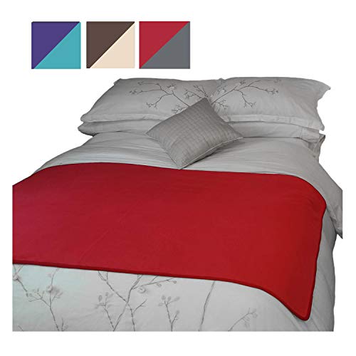 TOP Waterproof Blanket Bonus Pack, Deluxe Bed and Furniture Protector for People and Pets, Leak Proof Moisture Barrier, Soft Fleece (Red Gray Reversible, 2-Pack Jumbo+Midsize)