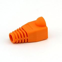 RilexAwhile 100 Pcs Orange Soft Plastic CAT5E CAT6