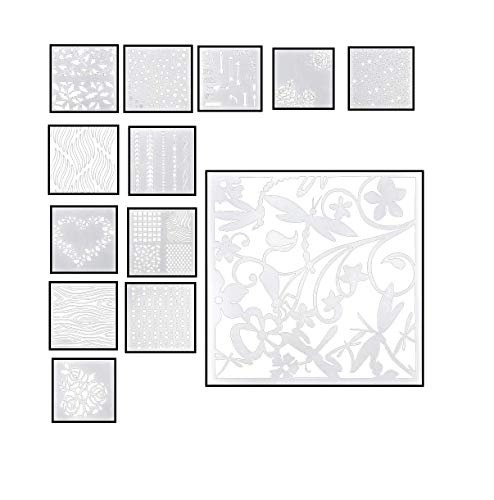 Binory 13pcs Flower Embossing Template Scrapbooking Walls Painting Layering Stencils,Folder for Card Making Flower Christmas Heart Animal DIY Photo Album Paper DIY Craft Decor Template Mold - Thumbnail 6
