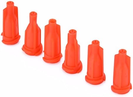 TOLOVI 100pcs Syringe Tips Assortment Caps Orange Injector Dispensing Needle Sealing Plug for Storing Glue