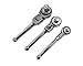 EZ Travel Collection 3 Piece Stubby Flexible Swivel Head Flex Head Ratchet Set- 3 Sizes (Chrome)