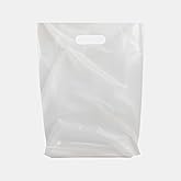 Merchandise Bags, Die Cut Handles, Strong, Durable, and Tear Resistant Bags Perfect for Retail, Boutiques, or Any Events, Different sizes and colors (Clear, 15x18 Inch (Pack of 100))