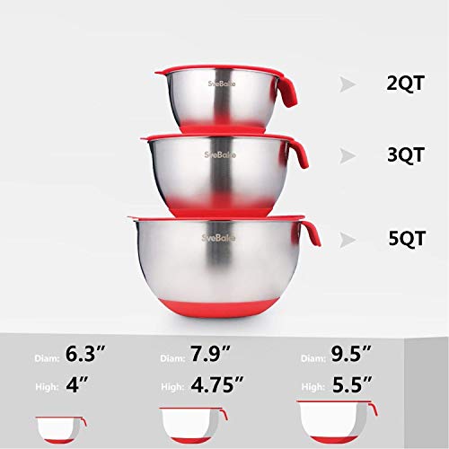 SveBake Pastry Bag 100 Pieces 18 Inch [Extra Thick] Disposable Icing Piping Bags Cake Cupcake Cookie Decorating Bags for Professional Baker & Baking Lover (Mixing Bowls)