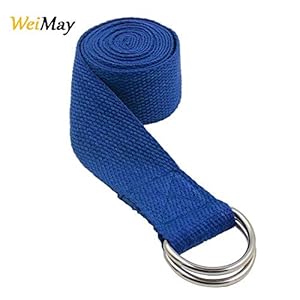 WeiMay Yoga Strap Long Yoga Stretching Belt Waist Leg Fitness Belt with Metal D-Ring Buckle for Beginners, Stretching, Holding Poses and Physical Therapy
