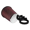 EUFAB 17432 Sport luchtfilter McKita, universeel, donkerrood, met 6 adapters,zilver