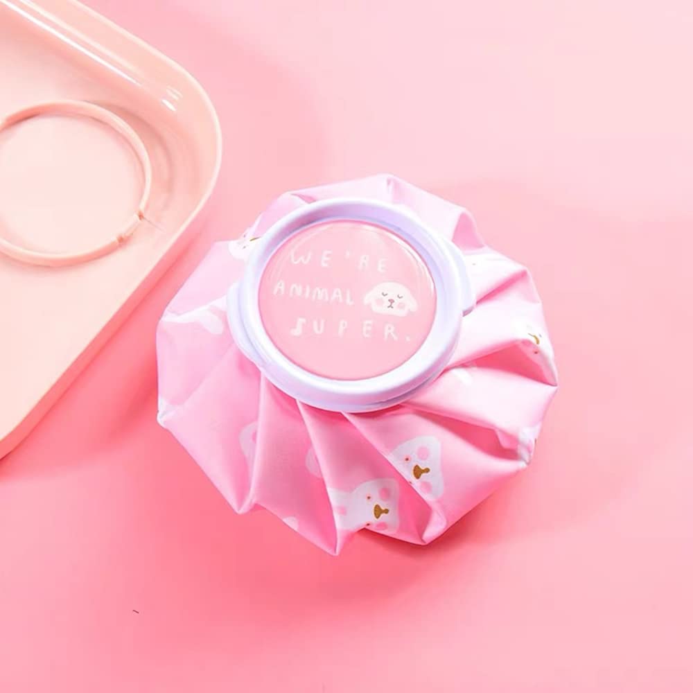 Namvo Ice Bag, Reusable First Aid Ice Hot And Cold Reusable Ice Bag, First Aid Therapy Waterproof Pouch for Sports Injury Pain Relief and Reduce Swelling 6 inch Pink