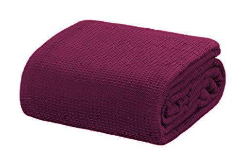 Crover Collection All Season Thermal Waffle Cotton Blanket with Deep Plain Edge Border and Durable Soft Yarns King Size 108