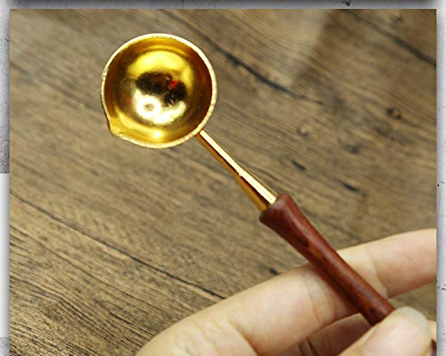 image for MNYR Vintage Elegant Wooden Handle Copper Wax Sealing Stamp Melting Sp