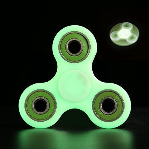 YAMQL Fidget Spinner Toy Si3N4 Hybrid Ceramic Bearing, Glow in the dark, Perfect For Kids &amp; Adults, Best Stress Reducer Relieves EDC ADHD Anxiety and Boredom (Fluorescent-green)