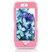 iPhone 5S Case, KAMII 3 Layers Verge Hybrid Soft Silicone Hard Plastic Triple Quakeproof Drop Resistance Protective Case Cover for iPhone 5/5S (Pink Grey)