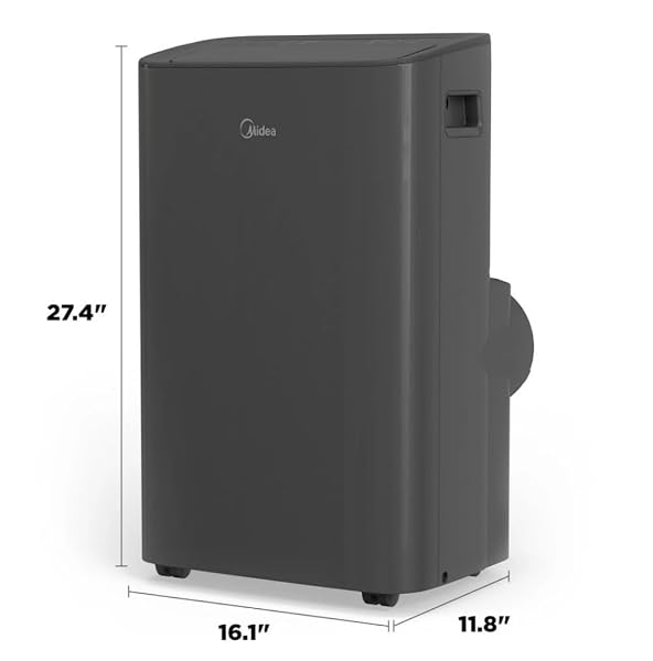 MIDEA 8,000 BTU SMART PORTABLE AIR CONDITIONER WITH REMOTE GREY, 3-IN-1 COMFORT: COOLS, VENTILATES, & DEHUMIDIFIES, VOICE CONTROL W/ALEXA, GOOGLE ASSISTANT, & SIRI – MAP08S1XWGR-T