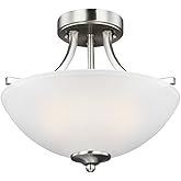 Sea Gull Lighting-Geary-2 Light Small Semi-Flush Convertible Pendant in Transitional Style-13.88 Inch Wide by 12.38 Inch