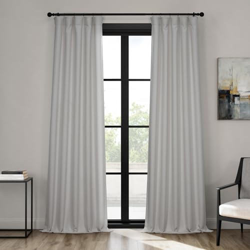 HPD Half Price Drapes - Faux Linen Curtains for Living Room (1 Panel) - 50W X 108L - Textured Room Darkening Curtains for Bedroom 108 Inches Long - Drapes for Home Decor, Birch (Pack of 2) Image