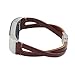 For Fitbit Charge 2 Bands, Gotd Replacement Leather Wristband Band Strap Bracelet For Fitbit Charge 2, Large Small (Brown)
