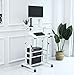 UNICOO- Height Adjustable Sit Stand Workstation, Mobile Standing Desk, Rolling Presentation Cart, Stand Up Computer Desk with Dual Surface for Home Office U101 (White)thumb 2