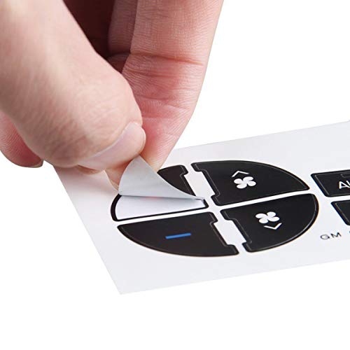 SunTrade 3PCS AC Dash Button Repair Kit,Replacement Stickers for Suburban, Chevy Tahoe, Silverado, Traverse, GMC Acadia, GMC - Fix Ruined Faded A/C Controls