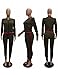 Autumn Two Piece set Cap Sleeve Jacket and Long Pants Casual Tracksuit for Ladies Army Green M