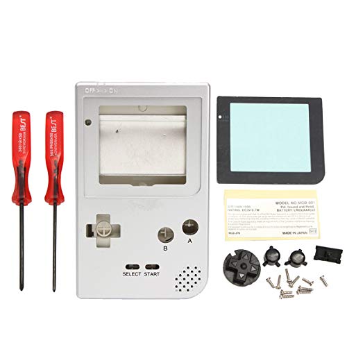 Tanchen Silver Full Housing Shell Case Cover Part for Gameboy Pocket GBP Full Parts Replacement Accessories