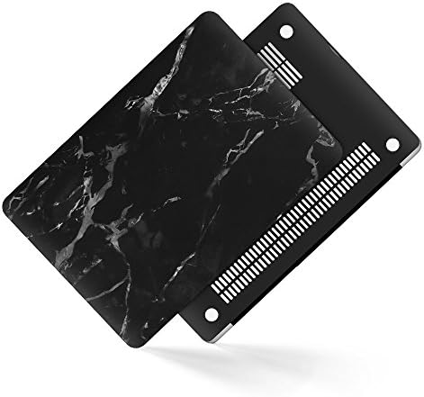 Miboo - 2 in 1 Marble Pattern Rubberized Hard Case Cover for 11 inch MacBook Air 11.6" (Model: A1465 / A1370), Black Marble