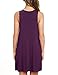 AUSELILY Women's Sleeveless Pockets Casual Swing T-Shirt Dresses (S, Purple)