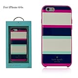 kate spade new york iPhone 6s Case [Shock Absorbing] Cover fits both iPhone 6, iPhone 6s - Multi Stripe Mint/Navy/Cream/Pink