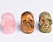 JIC Gem 5pcs Healing Crystal Quratz Hand Carved Human Skulls Pocket Statue Figurine Decor Energy Reiki Gemstones 1.5