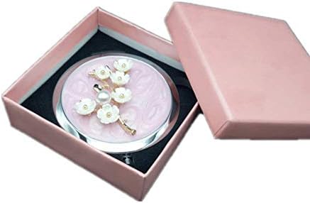Carry-On Double-Sided Folding Mirror Mini Beauty Gift Portable Metal Small Mirror 70 X 70Mm Bird Plum