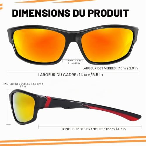 4 Pièces Lunettes de Soleil Homme Polarisées Sport, Lunettes de Soleil Femme, Lunette Velo Homme, Protection UV400 pour la Course à Pied, la Conduite, la Pêche et le Cyclisme