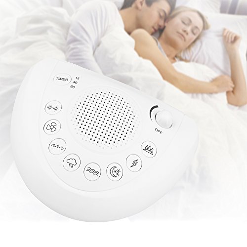 White Noise Sound Machine, Sleep Relax Sound Machine with 8 Soothing Nature Sounds,Ocean,Wave,Rain,Forest Sound,3 Auto-Off Timer Option,Battery Or Adapter Operated-White