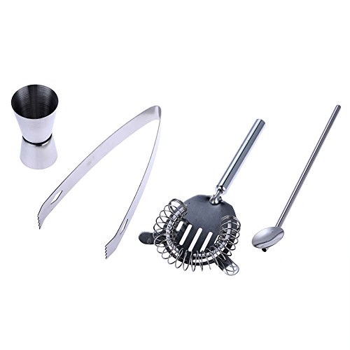 image for TechCode Stainless Steel Bartender Kits, 5 Piece 550ml Shaker Kit Bart