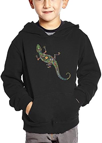 KIMOJI Gecko colorful Abstract Floral Pattern Kid's Classic Unisex Popular Hooded Hoodies With Pocket