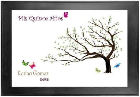 Quinceanera Guest Book Tree # 3 Butterflies 24"x36" For 100-175 Guests