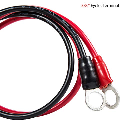 YCIND 3/8" Eyelet Terminal to Female Cigarette Lighter Socket Battery Boost Cable Heavy Duty 30A Fuse 12V/24V 12AWG Cord 3Ft