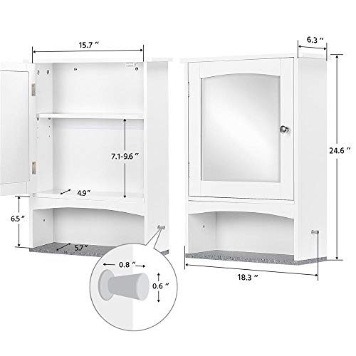 Yaheetech Bathroom Medicine Wall Mounted Mirror Storage