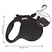 Qimh Retractable Dog Leash, 16ft Nylon Tape Heavy Duty Dog Walking Leash Rope for Small Medium Large Up to 110lbs, 360° Tangle Free, Soft Handle, Reflective Ribbon with One-Handed Brake and Waste Bag