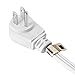 Maximm Extension Cord with Multiple Outlet 6 ft, with Space-Saving Flat Plug Design, White, 16 Gauge, Flat Extension Cord Under Carpet ETL Listed, 2 Pack