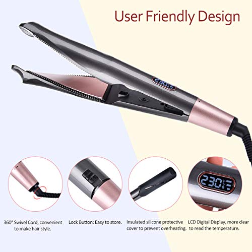 Funkprofi Hair Straightener Curling Iron 2 in 1 Tourmaline Ceramic Twisted Flat Iron,13 Adjustable Temperature for All Hair Types with LCD Digital Display & Auto Shut-Off - Thumbnail 5