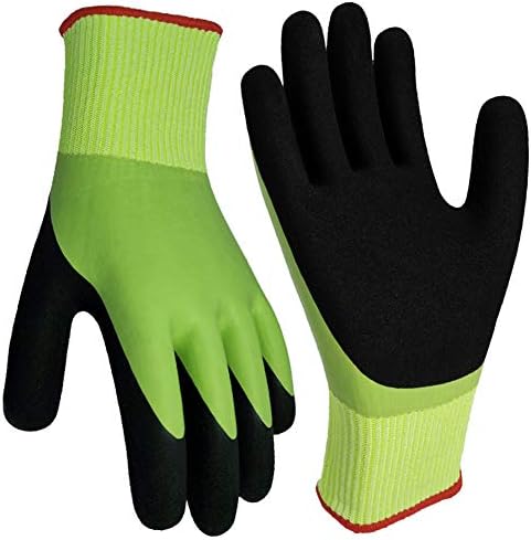 Waterproof Work Gloves, Double Coating Superior Grip Cut Resistant Liner Protection, Comfortable for Kitchen Fishing Cleaning Garden Garage Auto Mechanic Multipurpose.