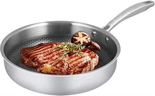 XingKunBMshop Frying Pan Stainless Steel Fry Pan, 5-Layer Composite Coating Saute Pan Cooks Standard Dishwasher Safe Skillet Wok,kitchen (Size : 30cm)