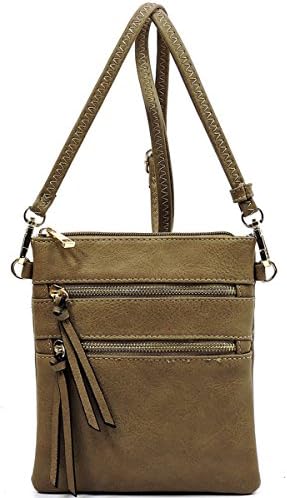 Multi pocket Crossbody Bag | Wristlet | Phone and Wallet Purse by Fashion Glad (STONE)