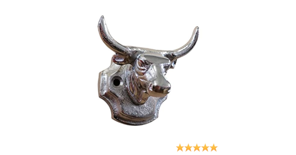 Ganchos de pared de metal con forma de cabeza de toro para la pared, perchero, toallero con 2 ganchos, 11 x 10 x 7 cm, set de 3, 5 o 10 unidades