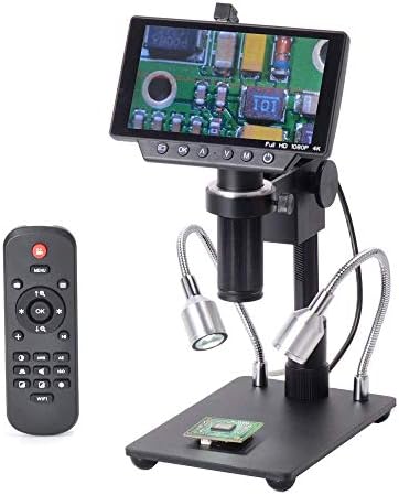 TDCQQ Microscope All-Metal Optical Glass Lenses 5 Inch USB WiFi Digital Industry Microscope Camera with Remote Control,116MP 1/2.3 Imaging Sensor,4K/2160P/1080P 60FPS