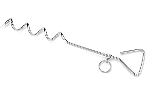 Frxat Dog Tie Out Stake, Outside Dog Leash&Chain for Camping and Yard, 16'' Heavy Duty Anti Rust Spiral Stake for Medium-Large Dogs Up to 120 lbs (Pake of 1)